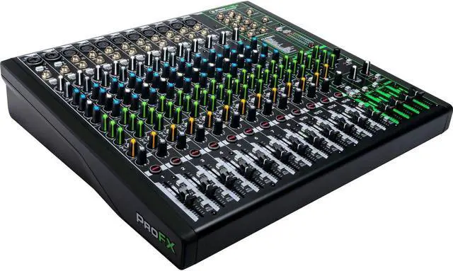 Alt view image 2 of 7 - Mackie ProFX16v3 16-Channel Sound Reinforcement Mixer with Built-In FX + Tascam TH-02 Studio Headphones + Gator Cases G-MIXERBAG-1818 Padded Nylon and (6) XLR Cables 15FT.