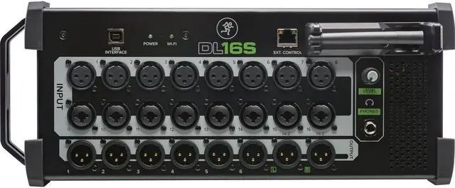 Alt view image 2 of 7 - Mackie DL16S 16-Channel Wireless Digital Live Sound Mixer with Built-In Wi-Fi + (2)Handheld Cardioid Dynamic Microphone + Gator Cases G-MIXERBAG-1515 + Cables and Mic Stands.