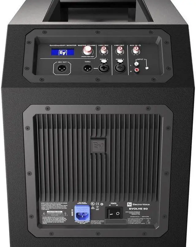 Alt view image 3 of 7 - ELECTRO-VOICE EVOLVE 50 COLUMN SPEAKER SYSTEM  BLACK COMPLETE AUDIO BUNDLE