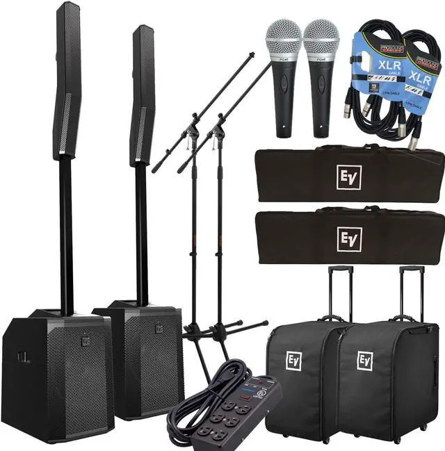 Main image of ELECTRO-VOICE EVOLVE 50 COLUMN SPEAKER SYSTEM  BLACK COMPLETE AUDIO BUNDLE
