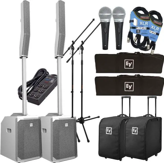 Main image of Electro-Voice Evolve 50 Column Speaker System White Complete Audio Bundle