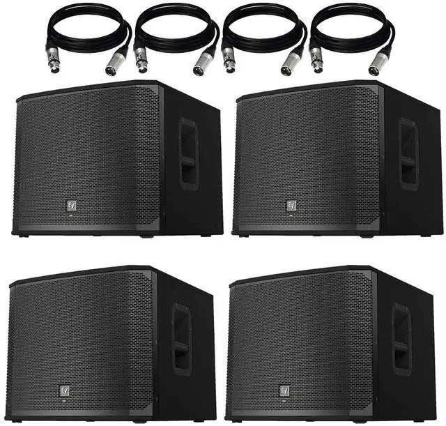 Main image of (4) Electro-Voice EKX-18SP 18 Powered Subwoofer and Cables Package