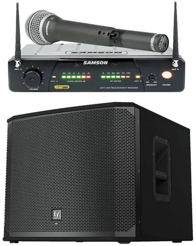 Main image of Electro-Voice EKX-18SP 18 Powered Subwoofer + Samson AirLine 77 Handheld Wireless Microphone System