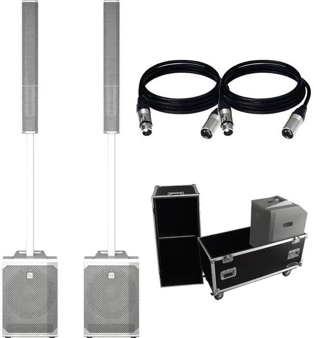 Main image of Electro-Voice EVOLVE 50 Portable 1000W Bluetooth-Enabled Subwoofer and Column Speaker Kit (White) + ElectroVoice EVOLVE 50 White Portable Column System Case with Wheels [FZEVOLVEW] and Cables