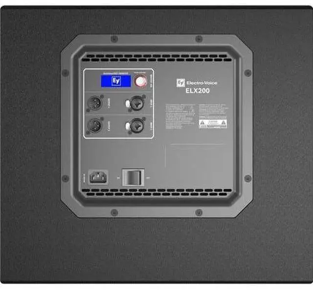 Alt view image 4 of 7 - (Pair) Electro-Voice ELX200-12SP-US 12 1200W Powered Subwoofer (Black) & Yamaha MG10  10-Input Mixer & (2) Adjustable Subwoofer Pole and (2) 50FT XLR to XLR Cable