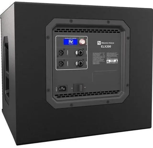 Alt view image 3 of 7 - (Pair) Electro-Voice ELX200-12SP-US 12 1200W Powered Subwoofer (Black) & Yamaha MG10  10-Input Mixer & (2) Adjustable Subwoofer Pole and (2) 50FT XLR to XLR Cable