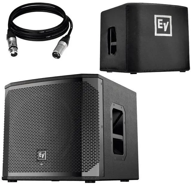 Main image of Electro-Voice ELX200-12SP-US 12 1200W Powered Subwoofer (Black, Single) & Electro-Voice ELX200-12S-CVR Padded Cover for ELX200 12 Subwoofer and Cable Package