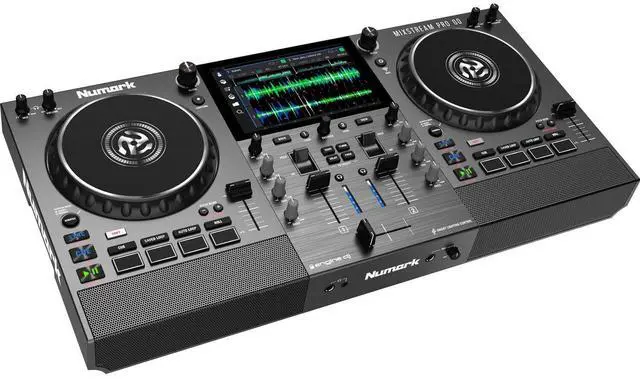 Alt view image 2 of 7 - Numark Mixstream Pro Go Battery-Powered Standalone DJ Controller, Tascam TH02, (2) XLR Cables, PSG AUDIO C350 Bundle