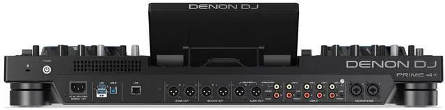 Alt view image 4 of 7 - Denon DJ Prime 4+ Standalone 4-deck DJ Controller, (2) PSG AUDIO Cobra 115, Speaker Stands, (2) XLR Cables Bundle