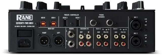 Alt view image 4 of 5 - Rane Seventy-Two MKII 2-channel DJ Mixer, (2) Technics SL-1200MK7 Turntables (Silver) Bundle