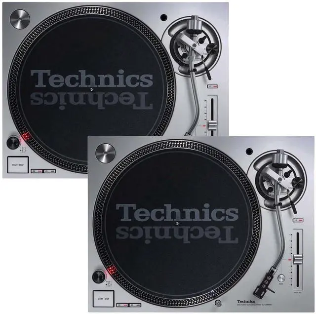 Main image of (2) Technics SL-1200MK7 Direct Drive Professional Turntable (Silver) Bundle