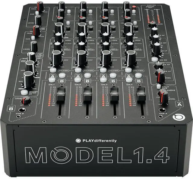 Alt view image 3 of 7 - PLAYdifferently MODEL 1.4 DJ Mixer, Audio Technica ATH-M50X Bundle