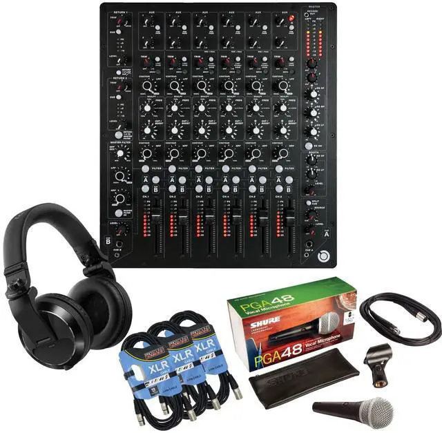 Main image of PLAYdifferently MODEL 1 DJ Mixer, Pioneer HDJ-X7, (3) XLR Cables, PG48 Mic Bundle