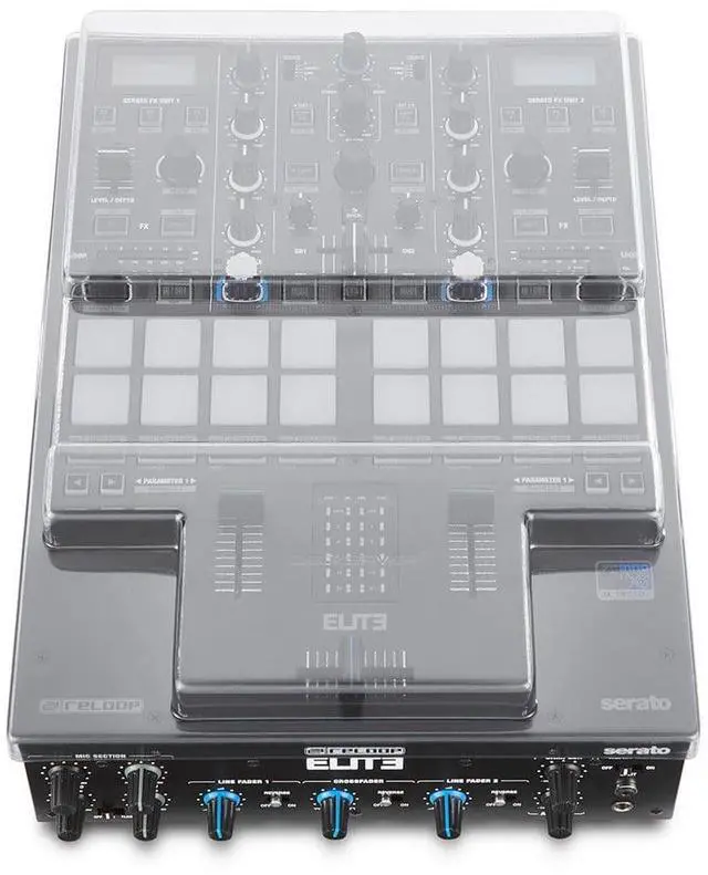 Alt view image 5 of 7 - Reloop Elite Two Channel Serato Mixer, Reloop Elite Case, Decksaver, (2) XLR Cables Bundle