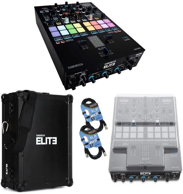 Main image of Reloop Elite Two Channel Serato Mixer, Reloop Elite Case, Decksaver, (2) XLR Cables Bundle