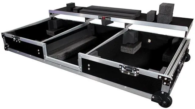 Alt view image 6 of 6 - Reloop RP-8000 MK2 Turntable (PAIR) + Reloop Elite Mixer and ProX XS-TMC1012WLTFBTL 2x Turntables in Battle Mode and Single 10 or 12 Mixer DJ Coffin Case with Laptop Shelf