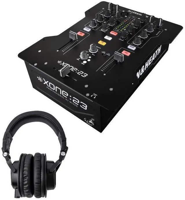Main image of Allen & Heath XONE:23  2+2 Channel DJ Mixer + Tascam TH-07 High-Definition Monitor Headphones (Black)