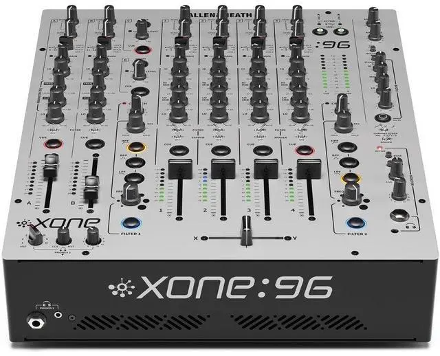 Alt view image 2 of 6 - Allen & Heath XONE:96 Professional 6-Channel Analog DJ Mixer + ProX XS-M12LT Mixer Case with Laptop Shelf + Audio-Technica ATH-M50X and Cables