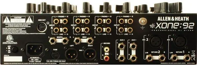 Alt view image 3 of 6 - Allen & Heath XONE:92S Professional Six-Channel Club Install DJ Mixer + Pioneer DJ PLX-500-K High-Torque, Direct-Drive Turntable (Black) and Cables