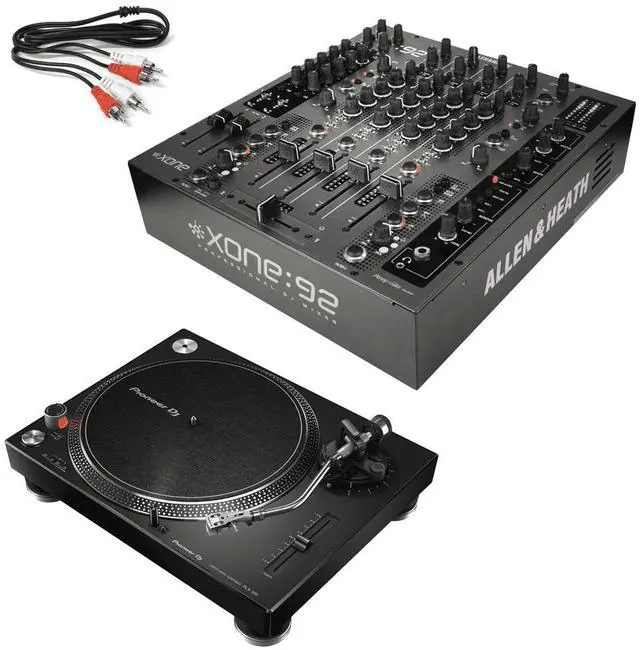 Main image of Allen & Heath XONE:92S Professional Six-Channel Club Install DJ Mixer + Pioneer DJ PLX-500-K High-Torque, Direct-Drive Turntable (Black) and Cables