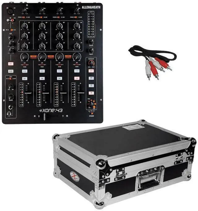 Main image of Allen & Heath XONE:43  4+1 Channel Analog DJ Mixer & ProX Large Format CD and Digital Media Player Case [XS-CD] and RCA Cable