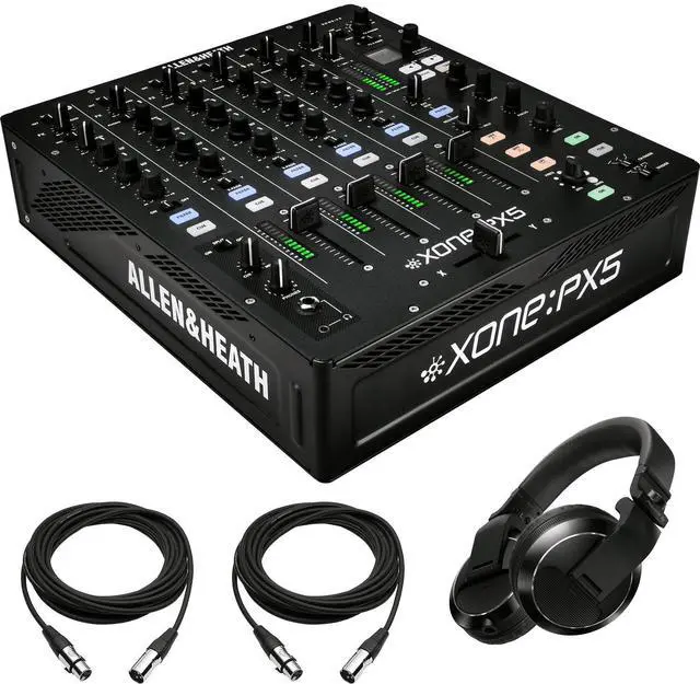 Main image of Allen & Heath XONE:PX5  4+1 Channel DJ Mixer with Soundcard + Pioneer DJ HDJ-X7 Professional Over-Ear DJ Headphones and Cables