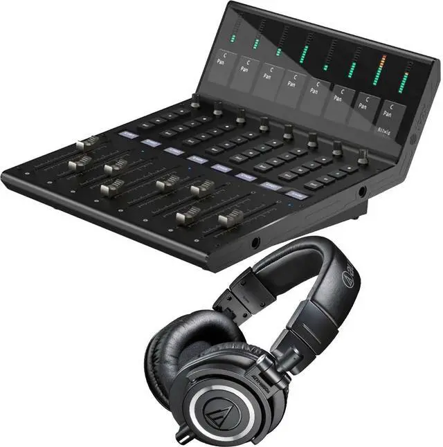 Main image of Icon Pro Audio V1-X DAW Control Expander for V1-M, Audio Technica ATH-M50X Bundle