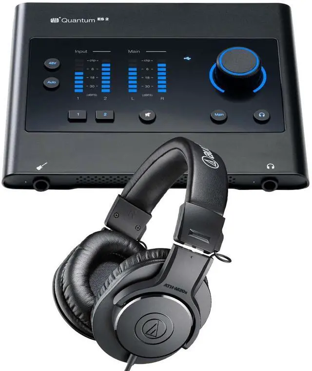 Main image of PreSonus Quantum ES 2 USB-C Audio Interface, ATH-M20X Bundle
