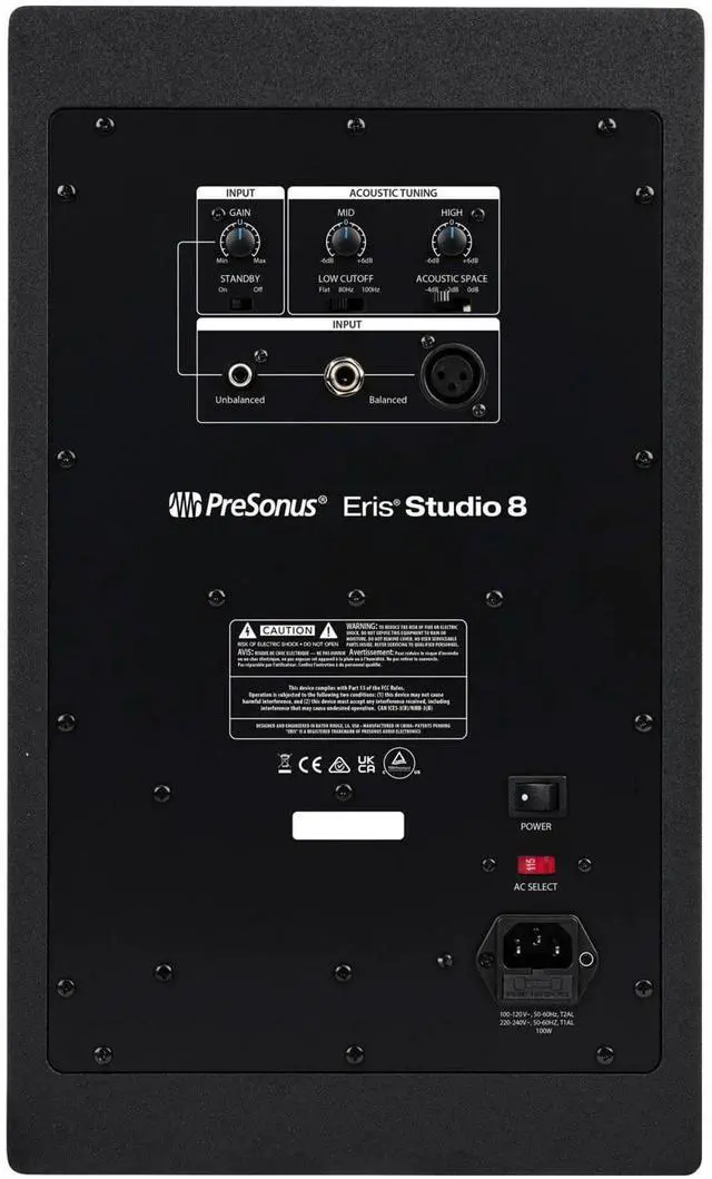 Alt view image 4 of 6 - (2) PreSonus Eris Studio 8 8-inch Powered Studio Monitor, Mackie Big Knob Passive, (2) 1/4 Cables Bundle