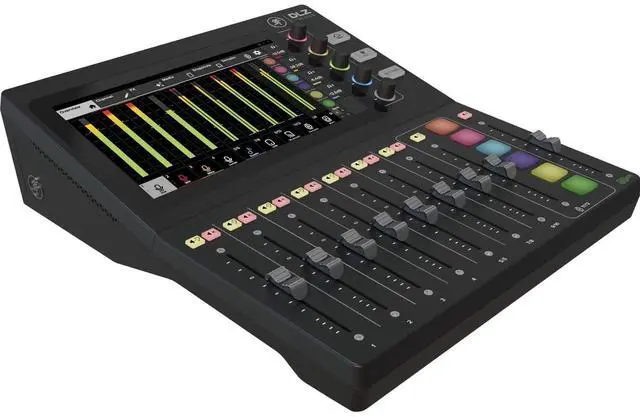 Alt view image 3 of 7 - Mackie DLZ Creator 12-channel Digital Mixer, (2) Rode PodMic, (2) ErnieBall XLR, (2) Tascam TH02, Desk Boom Stand Bundle