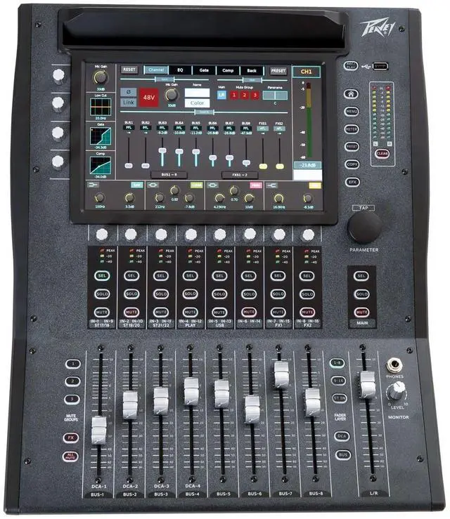 Alt view image 2 of 4 - Peavey Aureus 28-channel Digital Mixer, Gator G-MIX-L 1822 Bundle