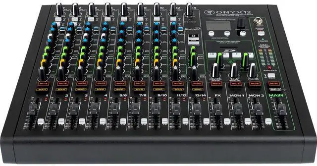 Alt view image 3 of 5 - Mackie Onyx12 12-channel Analog Mixer, Mixer Stand Bundle