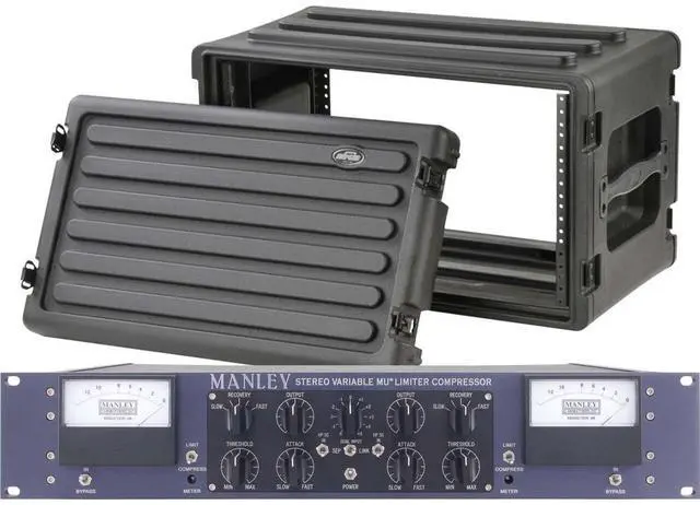Main image of Manley Stereo Variable MU Limiter Compressor Mastering Version, SKB 6U Roto Shallow Rack Bundle