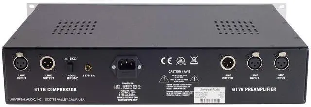 Alt view image 5 of 7 - Universal Audio 6176 Vintage Tube Channel, (4) ErnieBall XLR 25FT, Audio Technica ATH-M50X Bundle