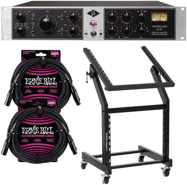 Main image of Universal Audio 6176 Vintage Tube Channel, (2) ErnieBall XLR 25FT, JamStands JS-SRR100 Bundle