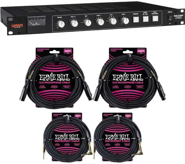 Main image of Warm Audio BUS-COMP 2-Channel VCA Bus Compressor, (2) ErnieBall XLR 25FT, (2) ErnieBall 1/4 Bundle