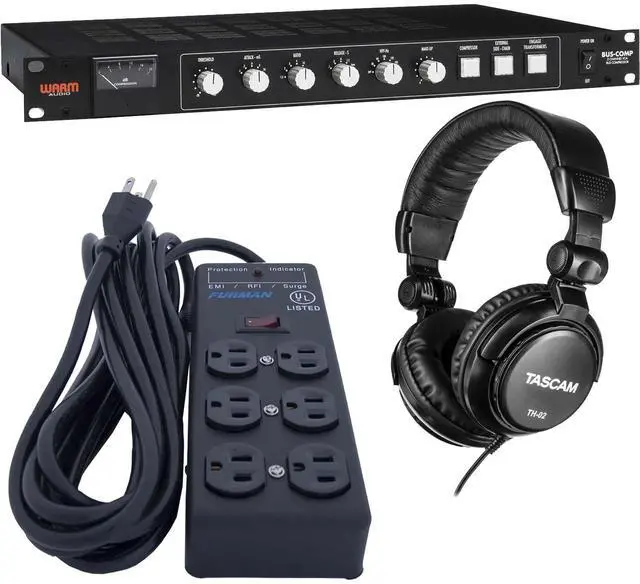Main image of Warm Audio BUS-COMP 2-Channel VCA Bus Compressor, Furman SS-6B, Tascam TH02 Bundle