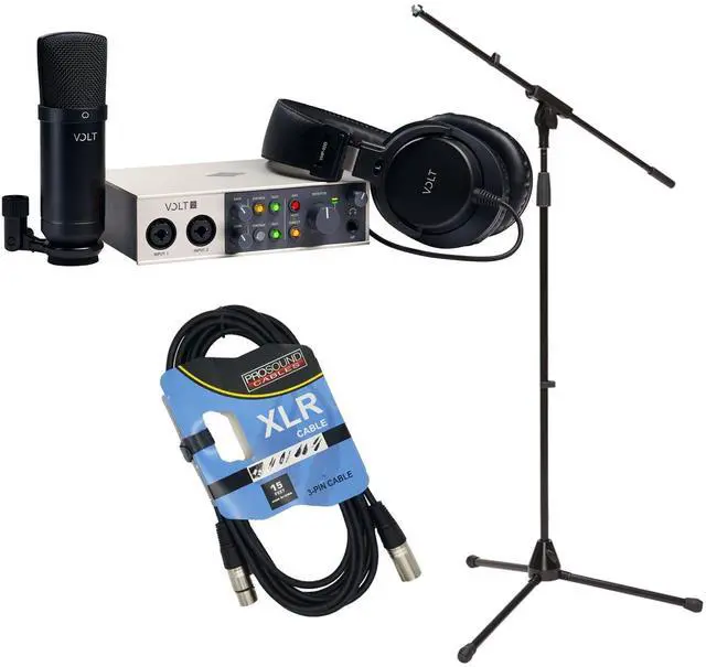 Main image of Universal Audio Volt 2 Studio Pack, Mic Stand, XLR Cable Bundle