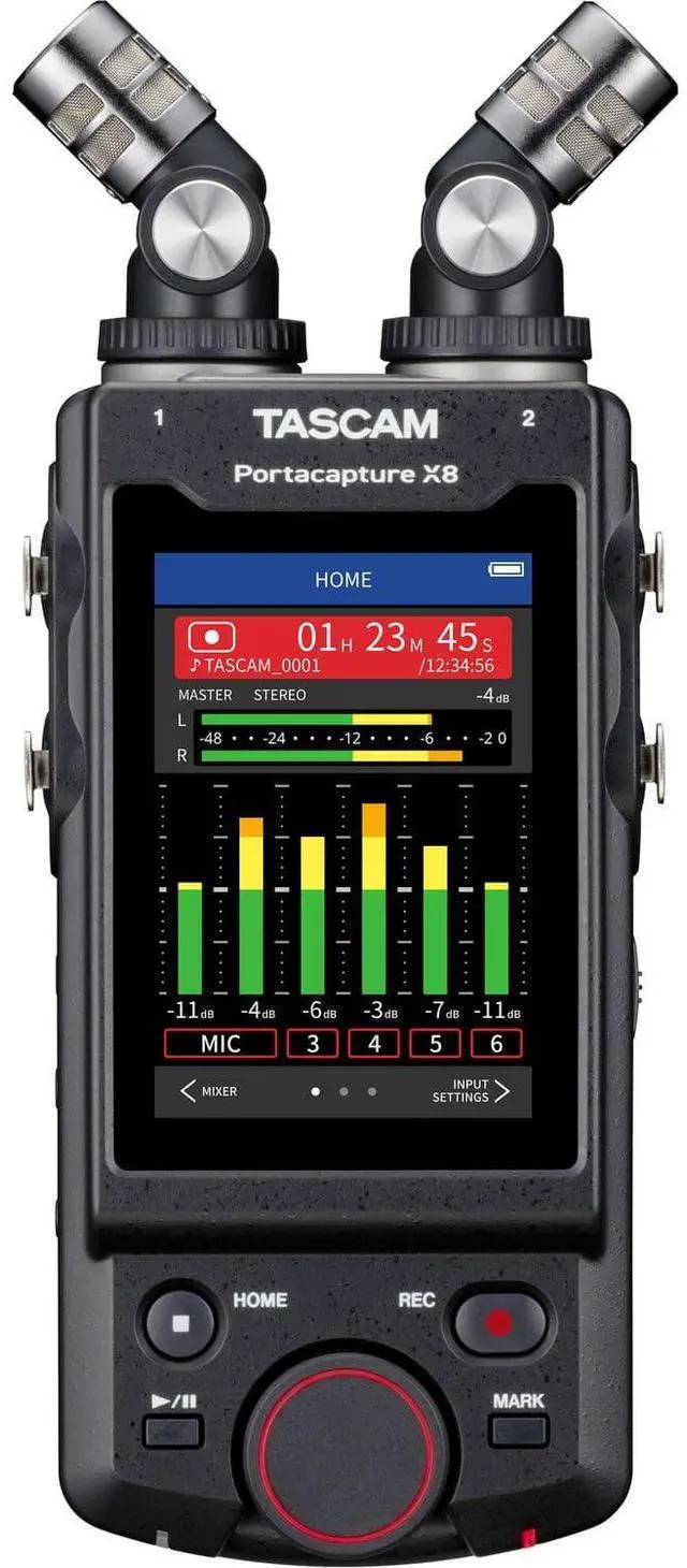 Alt view image 2 of 7 - TASCAM Portacapture X8 Multi-recorder, ATH-M20X, 32GB MicroSD Card, (2) 1/4 Cables, (2) XLR Cables Bundle