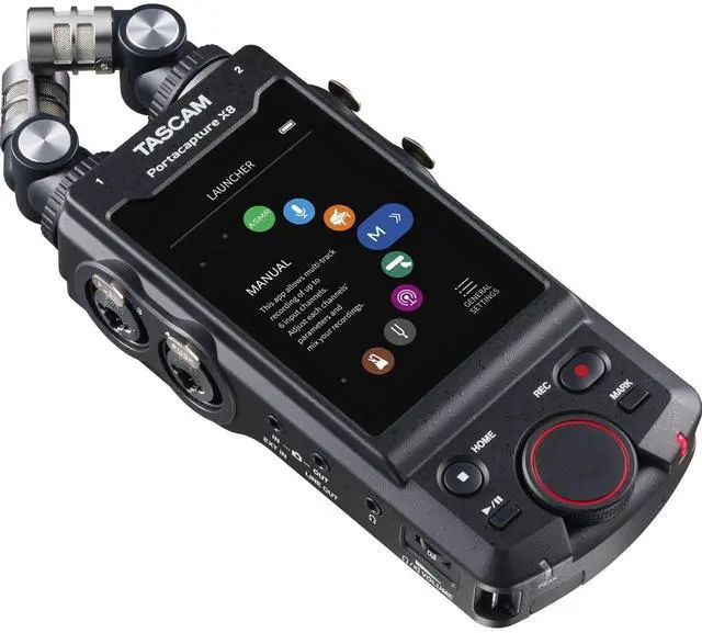 Alt view image 3 of 7 - TASCAM Portacapture X8 Multi-recorder, ATH-M20X, 32GB MicroSD Card, (2) 1/4 Cables, (2) XLR Cables Bundle