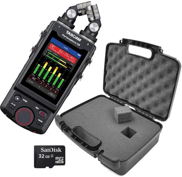Main image of TASCAM Portacapture X8 Multi-recorder, Casematix Portable Case, 32GB MicroSD Card Bundle