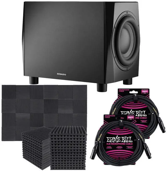 Main image of Dynaudio Acoustics 18S  Active Subwoofer (500W), 96 Panels Foam Pack, (2) EarnieBall XLR 25FT Bundle