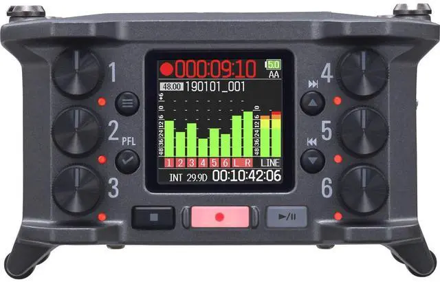 Alt view image 3 of 7 - Zoom F6 6-Input / 14-Track Multitrack, (2) Neewer NP-F975, Tascam TH02, SD Card 32GB Bundle