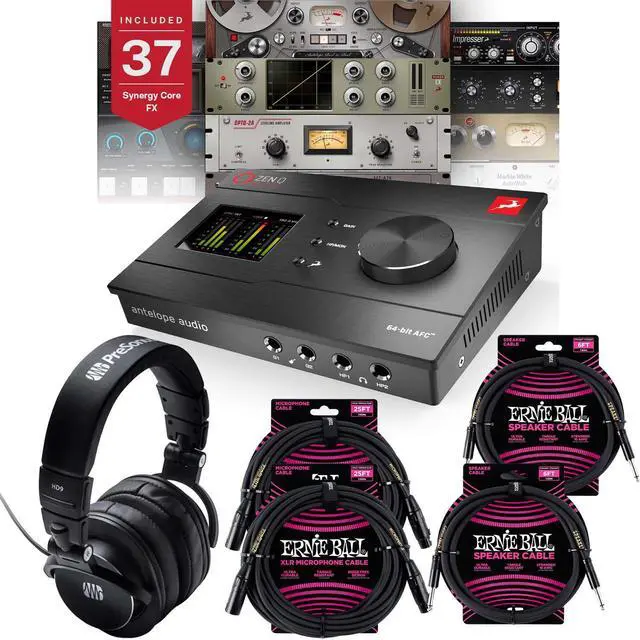 Main image of Antelope Zen Q Synergy Core Thunderbolt 3 Audio Interface, (2) ErnieBall XLR 25ft Cables, (2) ErnieBall 1/4 Cable, Presonus HD9 Bundle