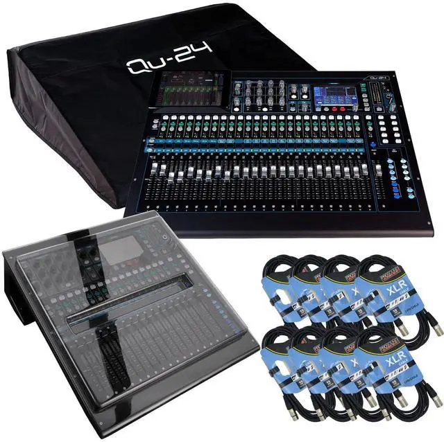 Main image of Allen & Heath Qu-24C Digital Mixer, Decksaver Cover, Dust Cover, (8) XLR Cables Bundle