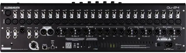 Alt view image 4 of 7 - Allen & Heath Qu-24C Digital Mixer, RockVille Rack RXS20, 50FT Ethercon Cable, (12) XLR Cables Bundle