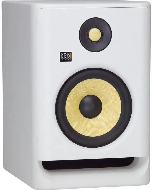 Alt view image 3 of 7 - (2) KRK ROKIT 7 G4 7 Studio Monitor (White), (2) Mogami Cables XLR to 1/4, Foam Pads Bundle