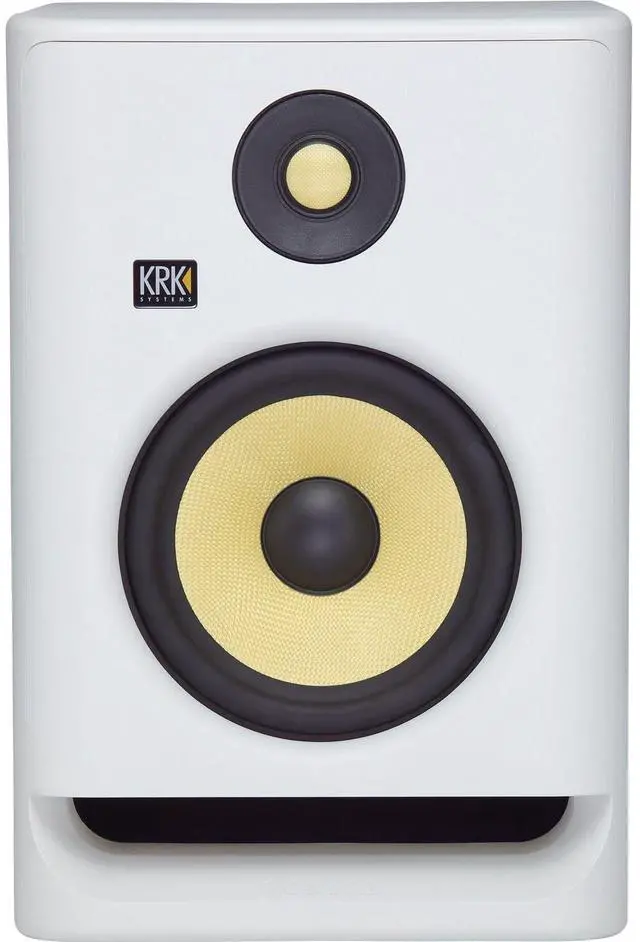 Alt view image 2 of 6 - (2) KRK ROKIT 7 G4 7 Studio Monitor (White), Mackie Big Knob Passive, (2) XLR to 1/4 Cables Bundle