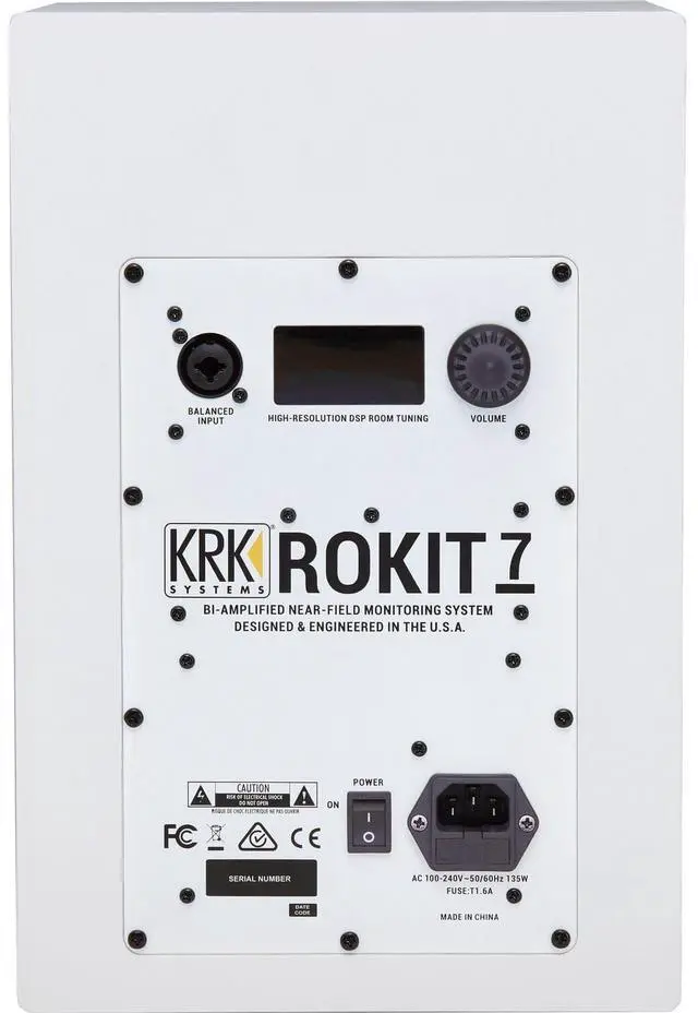 Alt view image 4 of 6 - (2) KRK ROKIT 7 G4 7 Studio Monitor (White), Mackie Big Knob Passive, (2) XLR to 1/4 Cables Bundle