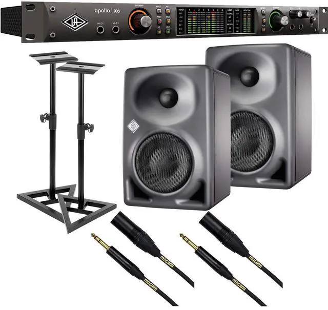 Main image of Universal Audio Apollo x6 Heritage Edition  16 x 22 Thunderbolt, (2) Neumann KH 80 Monitor, Monitor Stands, (2) Mogami XLR to 1/4 Bundle